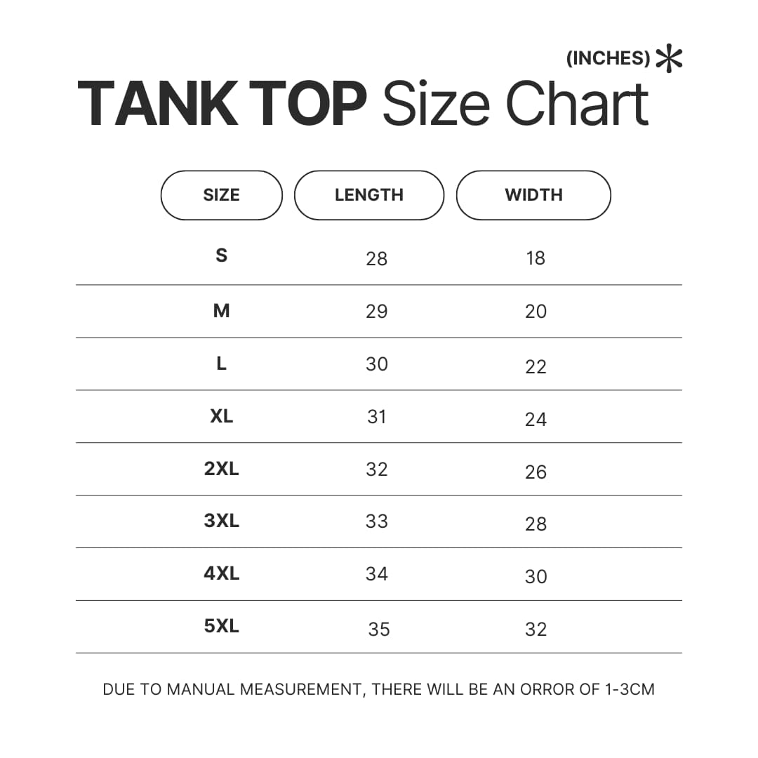Tank Top Size Chart - Team Fortress 2 Merch