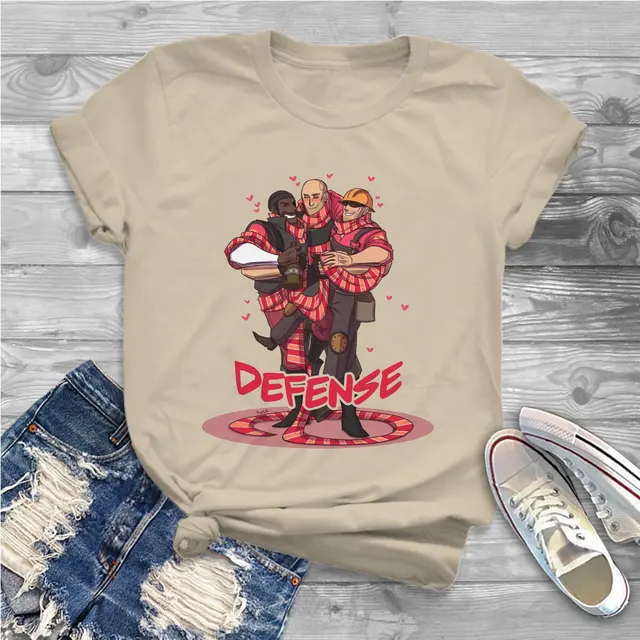 Defense Classes Women T Shirts Team Fortress 2 Shooter Game Vintage Tee Shirt Short Sleeve - Team Fortress 2 Merch
