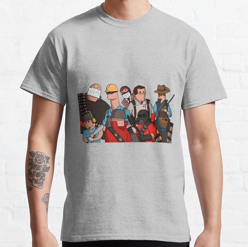 ssrcoclassic teemensheather greyfront altsquare product1000x1000.u1 13 - Team Fortress 2 Merch